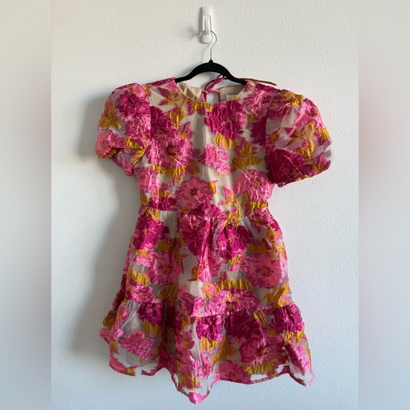 Elliatt Dresses & Skirts - Elliatt Pink Floral Mini Dress with Yellow Accents